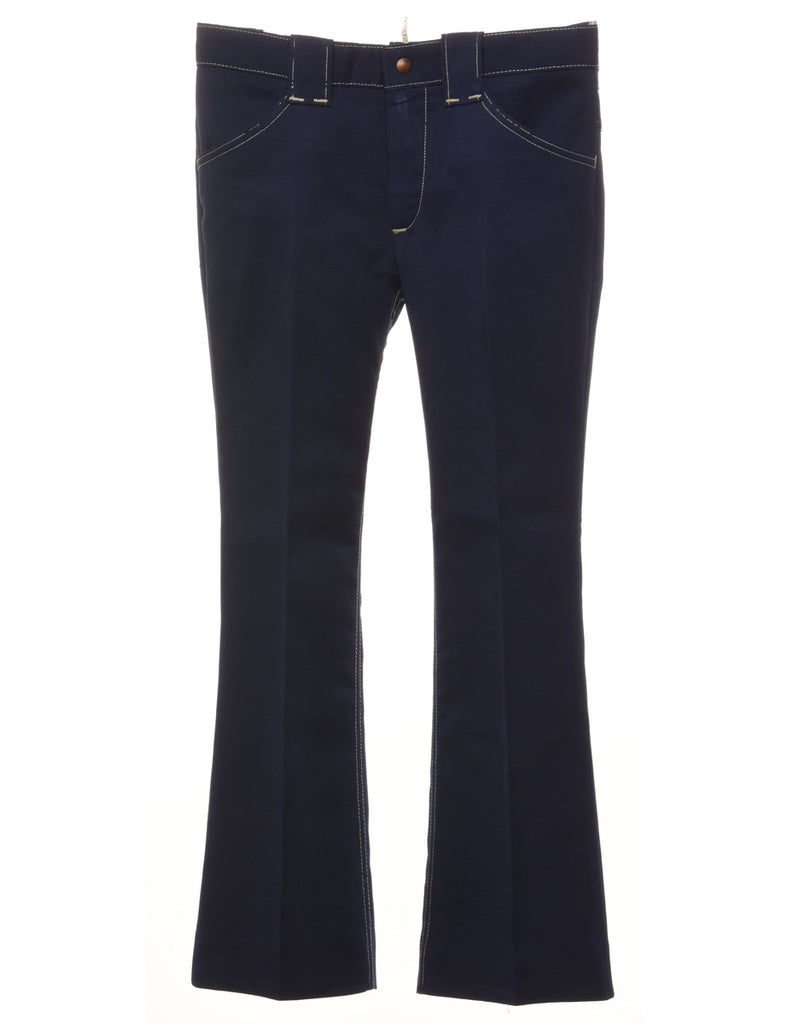 Wide Leg Navy Trousers - W31 L31