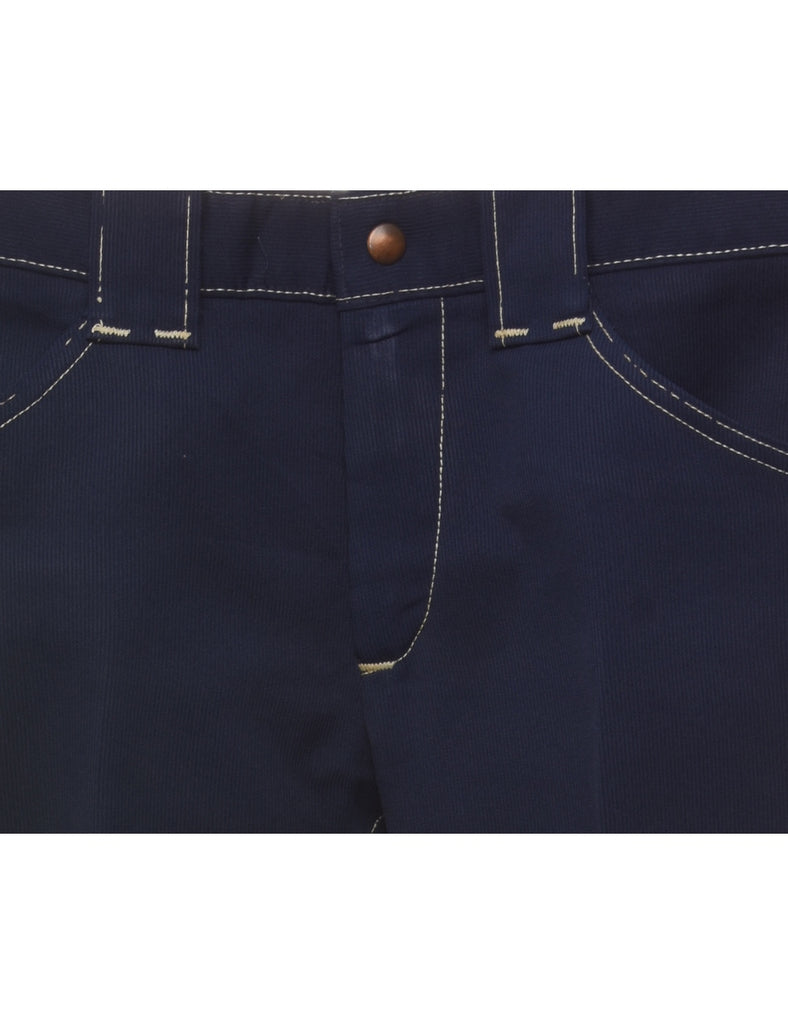 Wide Leg Navy Trousers - W31 L31