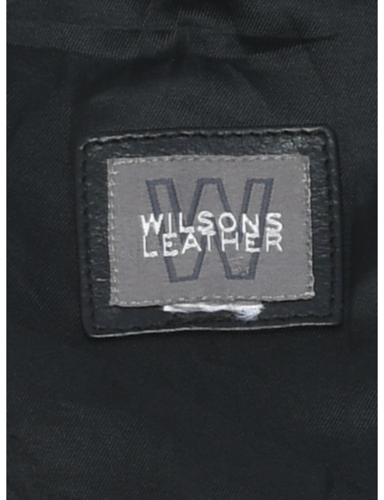 Wilson Leather Black Zip-Front Waistcoat - L