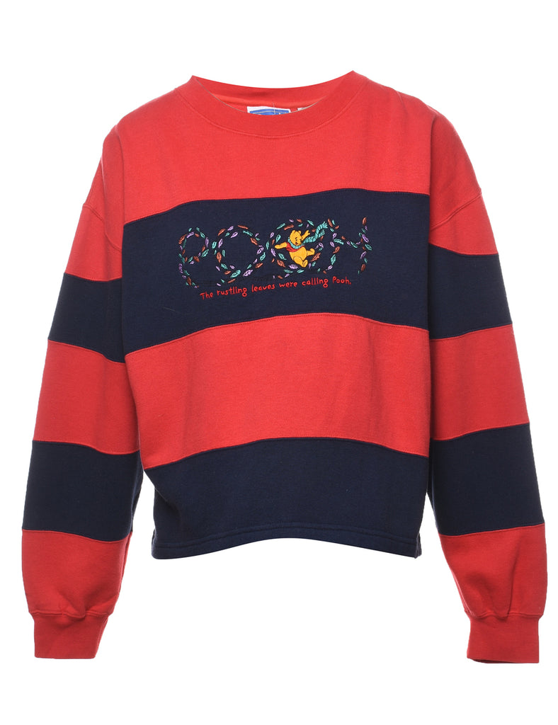 Winnie The Pooh 1990s Cartoon Embroidered Sweatshirt - L