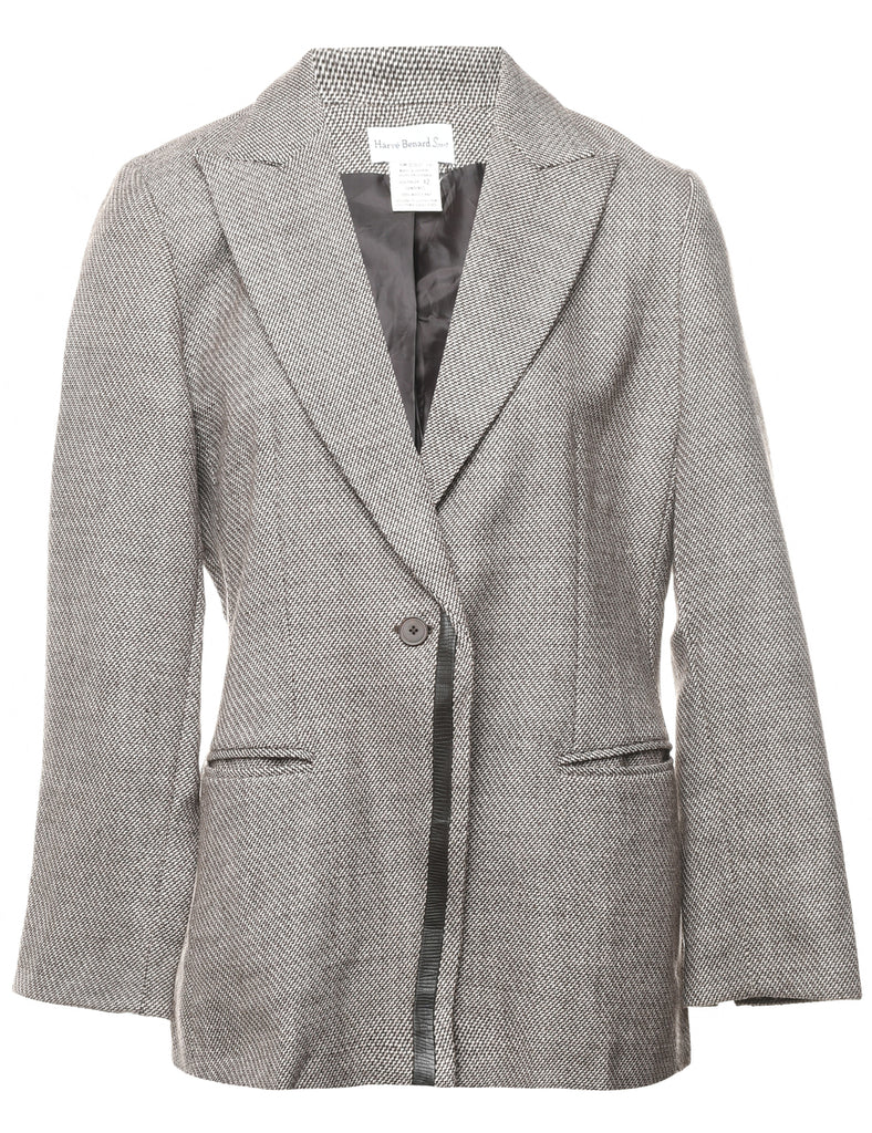 Wool Button Front Blazer - M