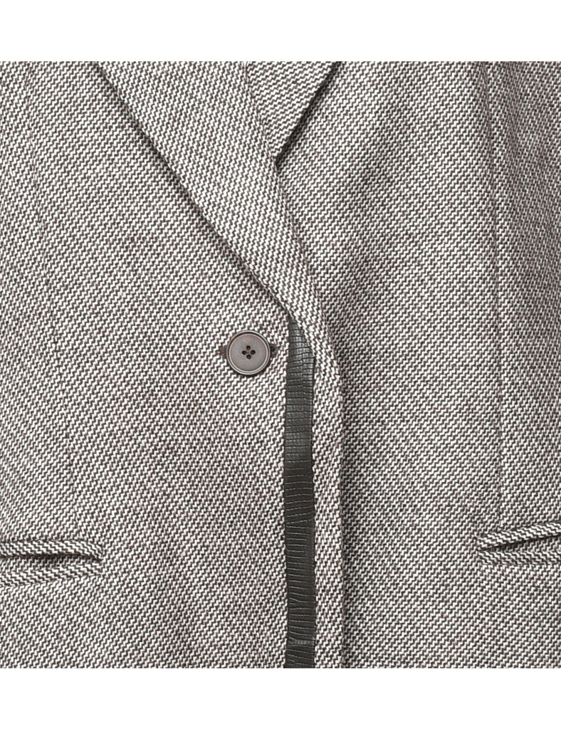 Wool Button Front Blazer - M