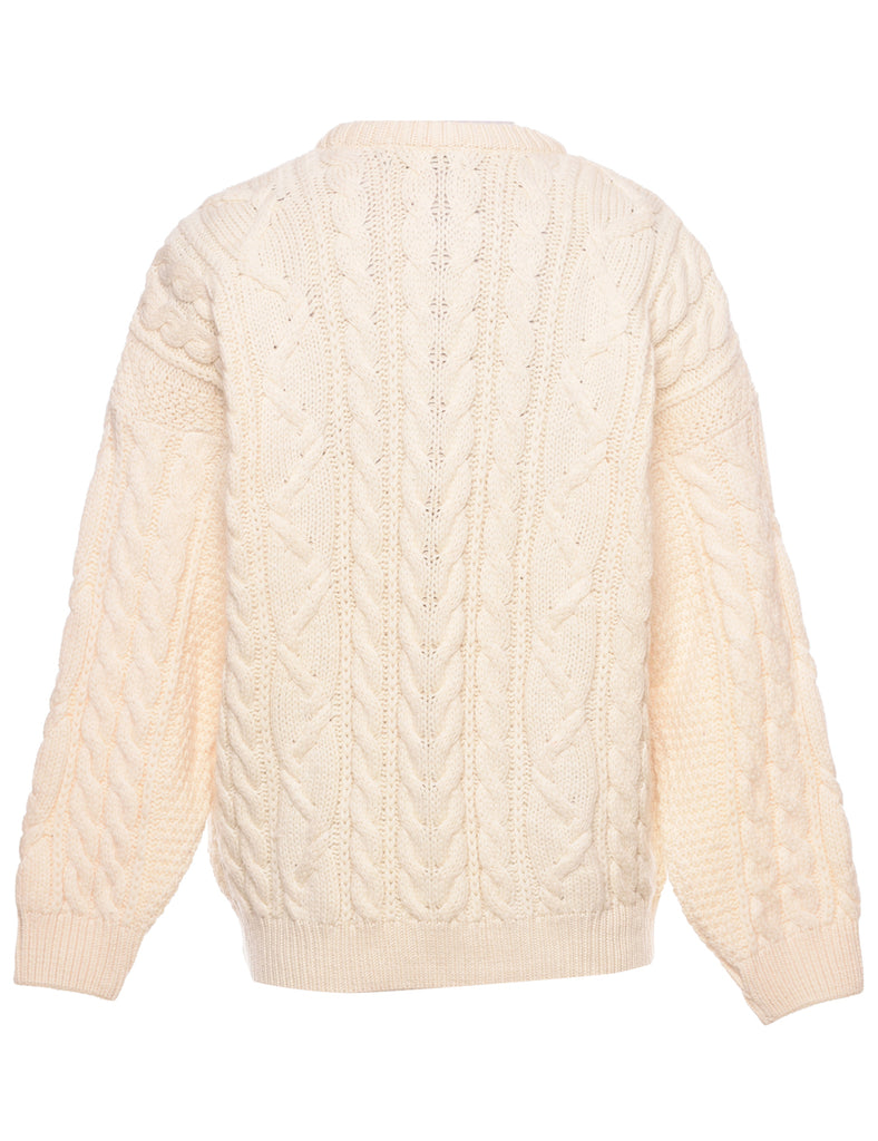 Wool Cable Knit Jumper - M