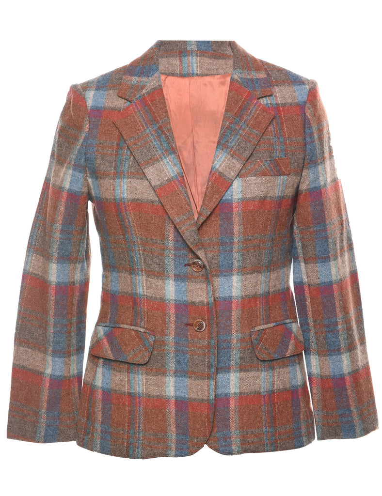 Wool Checked Blazer - M