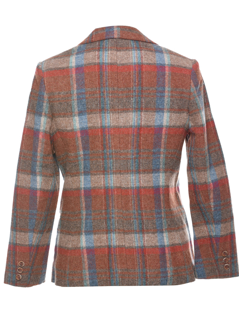 Wool Checked Blazer - M