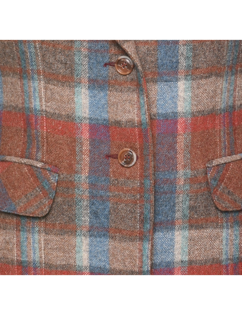 Wool Checked Blazer - M