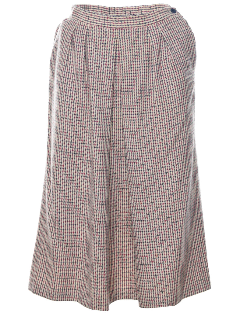 Wool Checked Maxi Skirt - M