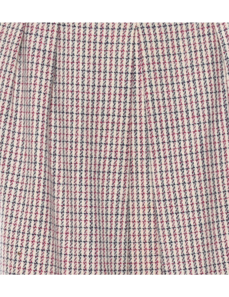 Wool Checked Maxi Skirt - M