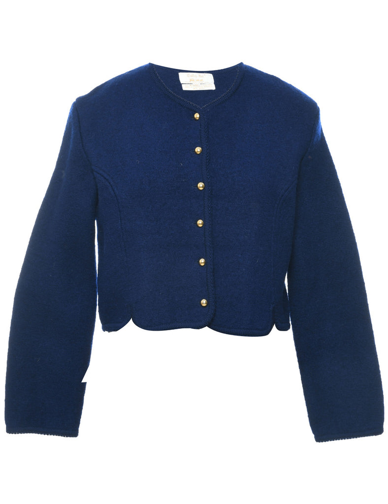 Wool Cropped Cardigan - M