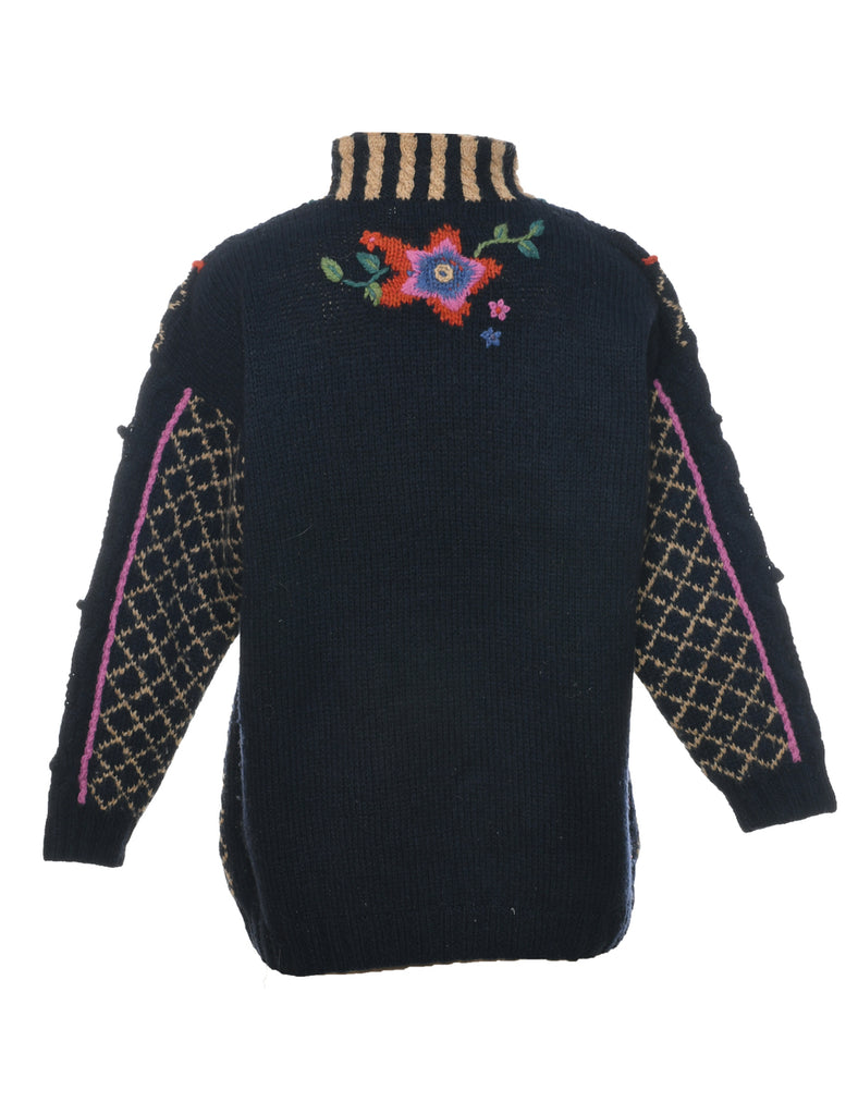 Wool Embroidery Jumper - M