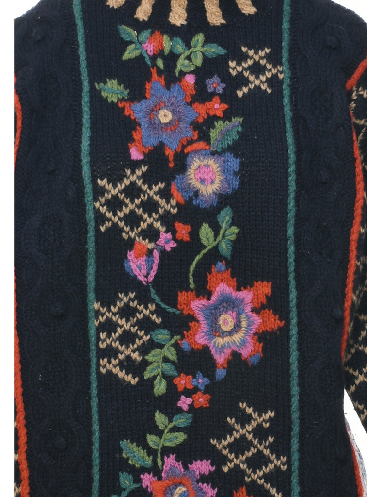 Wool Embroidery Jumper - M