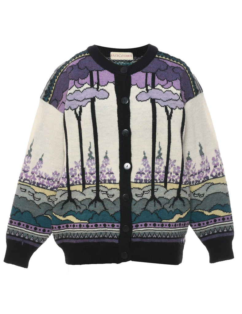 Wool Multi-colour Cardigan - XL