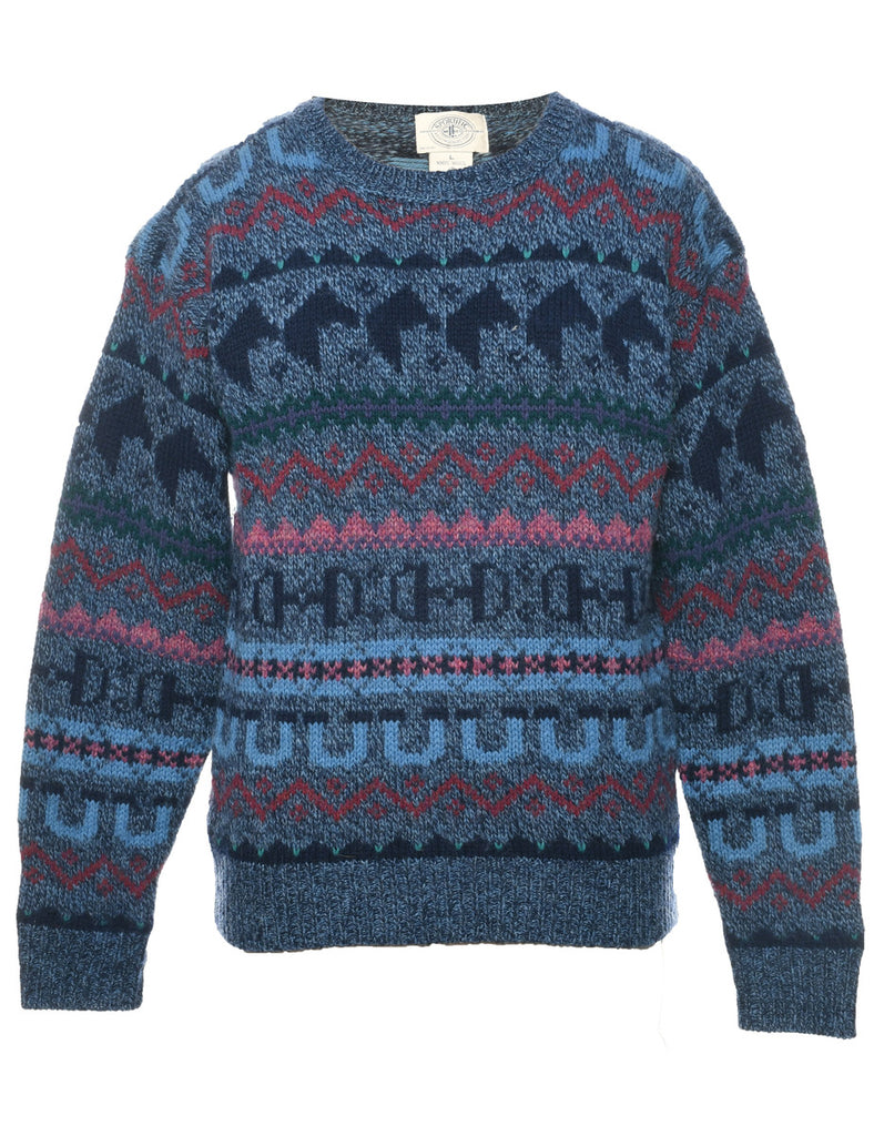 Wool Patterned Jumper - L