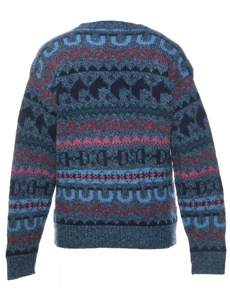 Wool Patterned Jumper - L