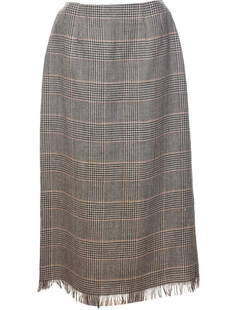 Wool Pencil Shape Maxi Skirt - M