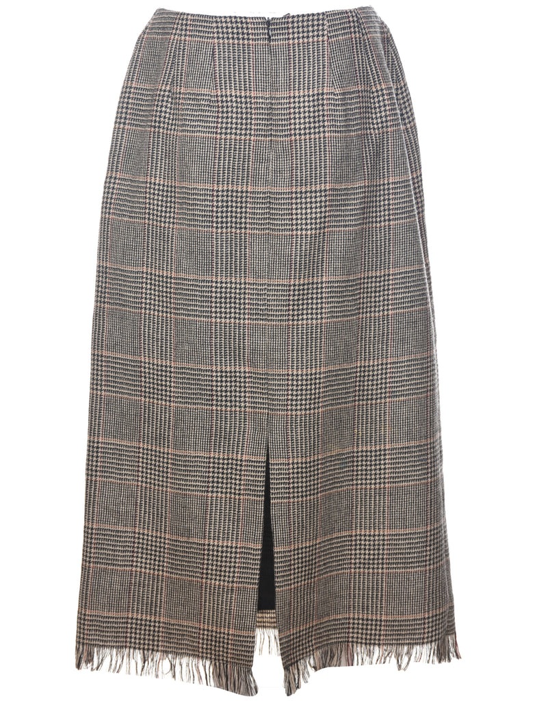 Wool Pencil Shape Maxi Skirt - M