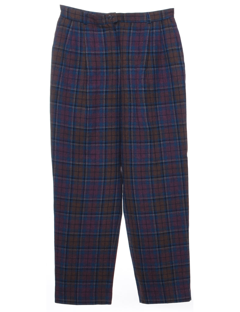 Wool Pendleton Checked Pattern Trousers - W29 L28