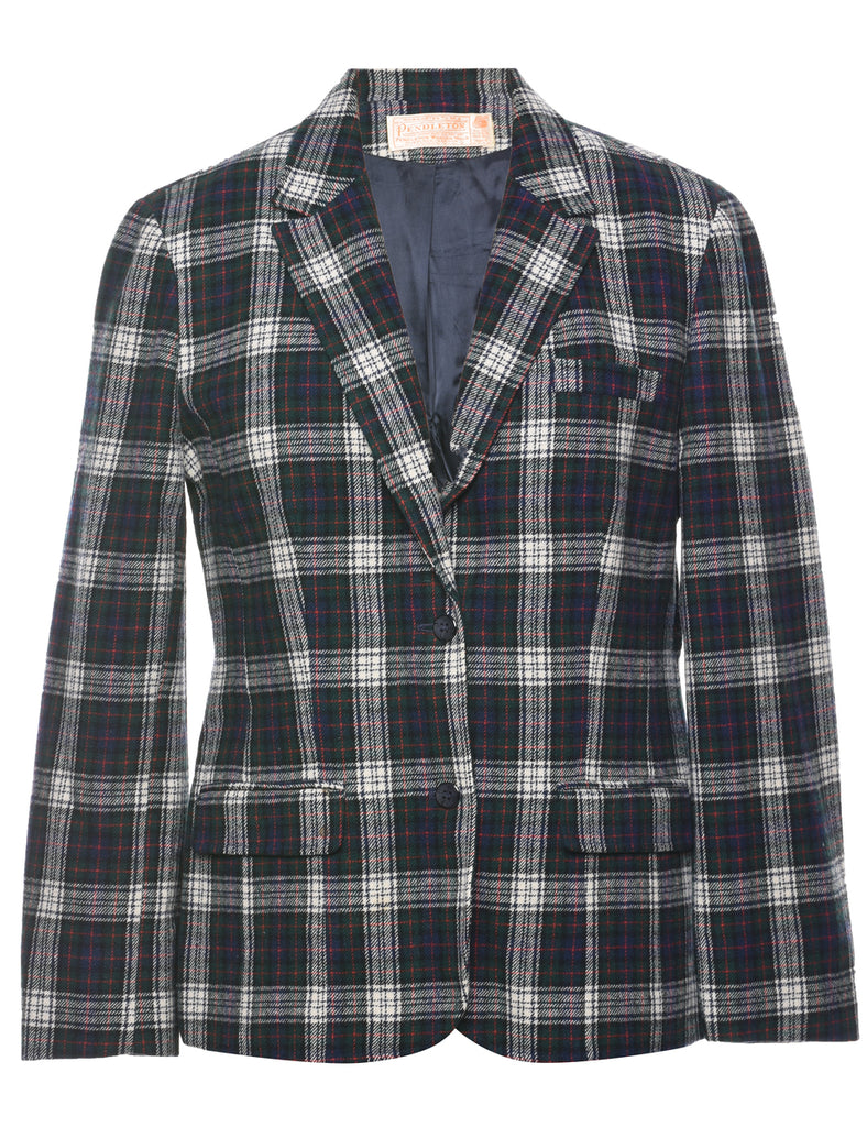Wool Pendleton Plaid Blazer - M
