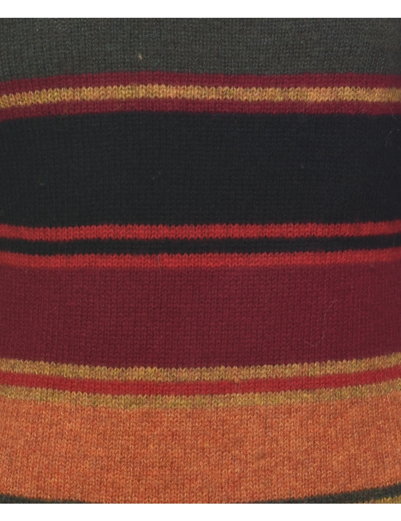 Wool Striped Pattern Jumper - M