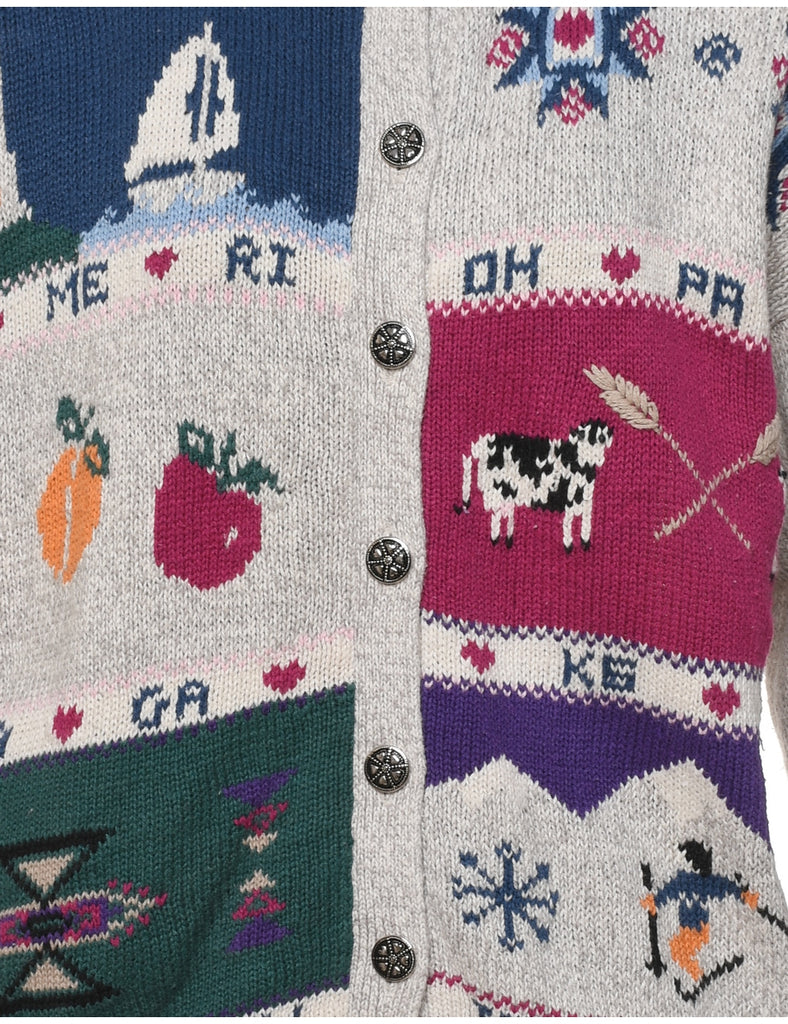 Woolrich Animal Design Christmas Cardigan - L