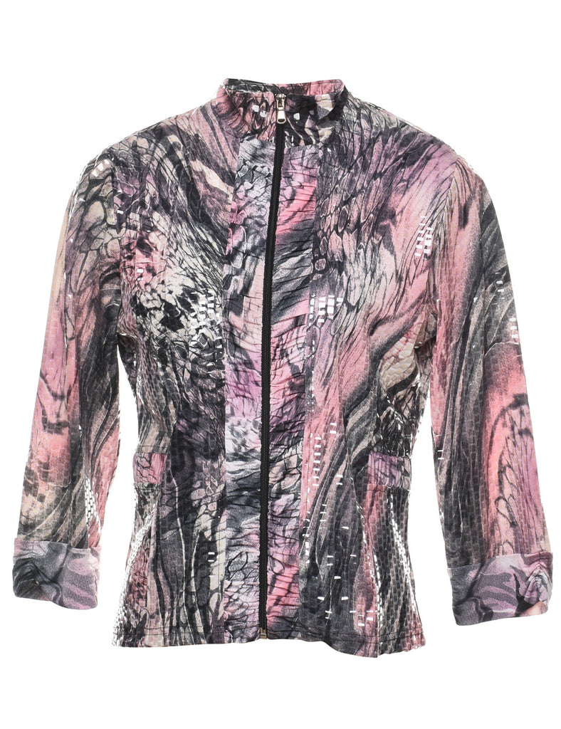 Y2K Abstract Snakeskin Design Evening Jacket  - S
