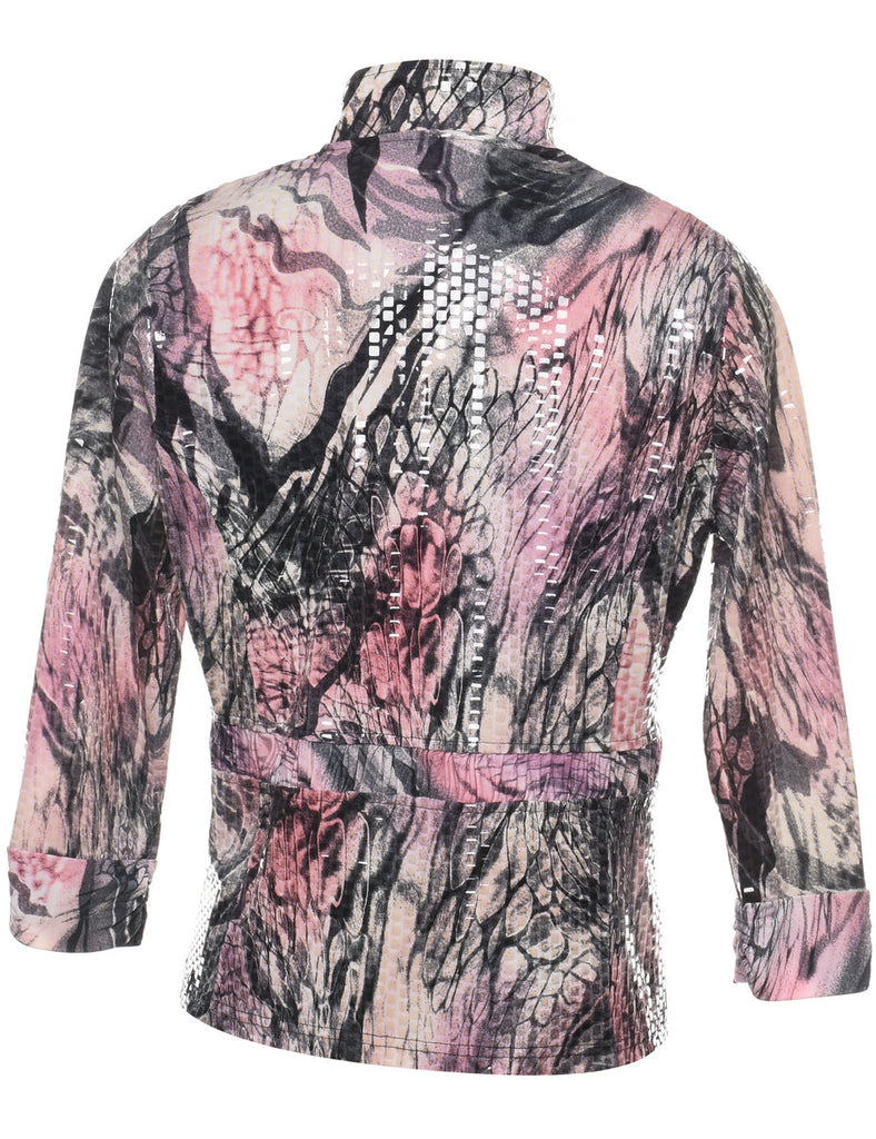 Y2K Abstract Snakeskin Design Evening Jacket  - S