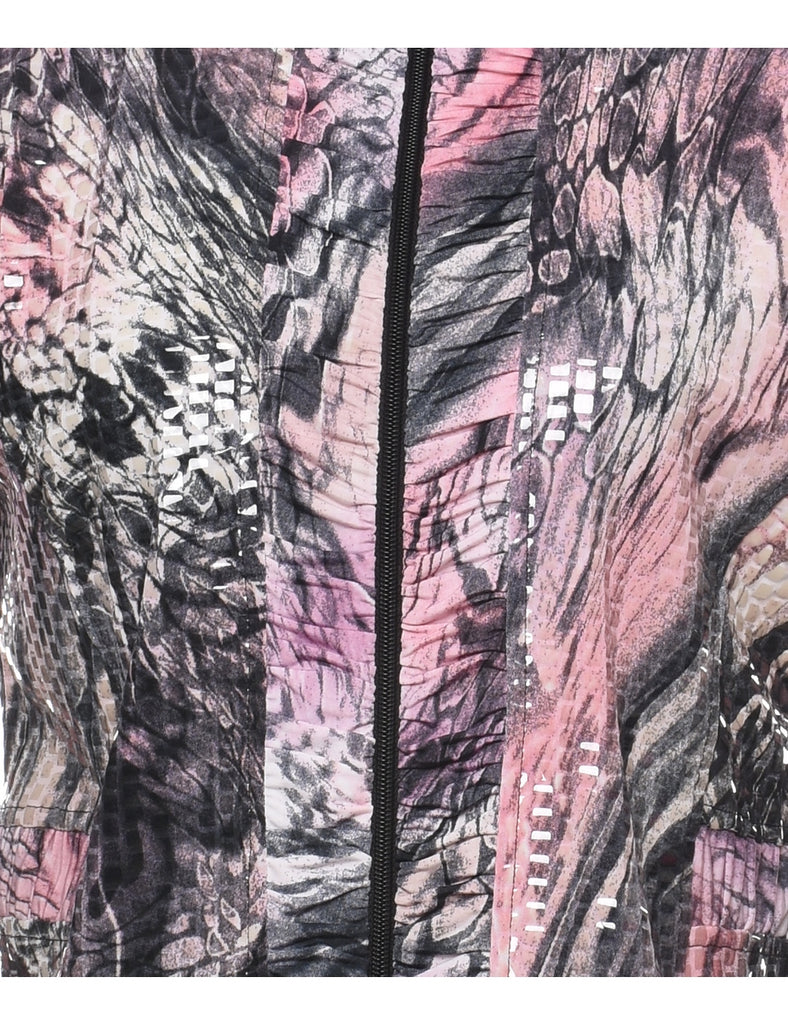 Y2K Abstract Snakeskin Design Evening Jacket  - S