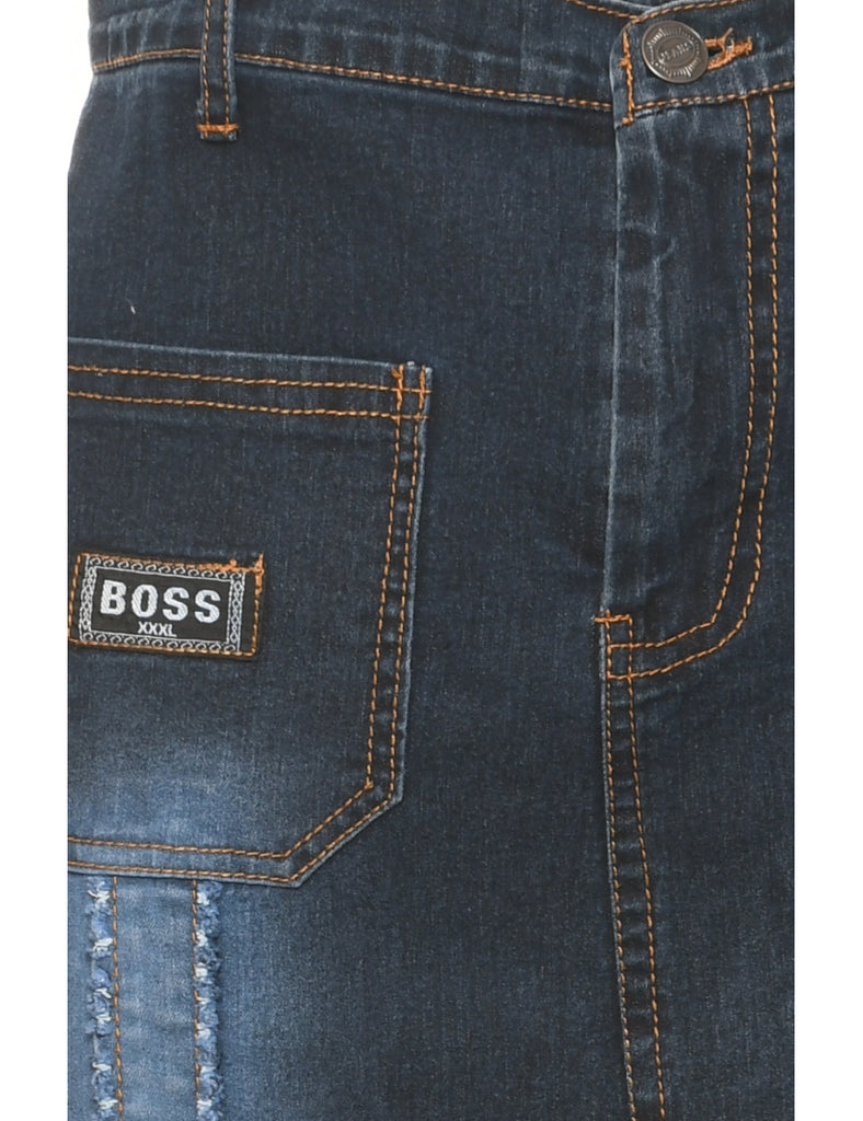 Y2K Faux Distressed Maxi Skirt - XS