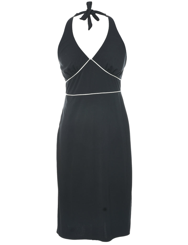 Y2K Halterneck Black Dress - S