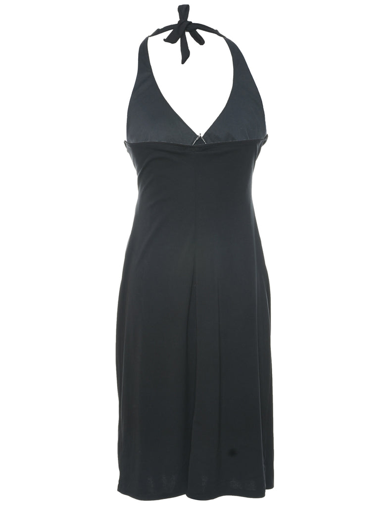 Y2K Halterneck Black Dress - S