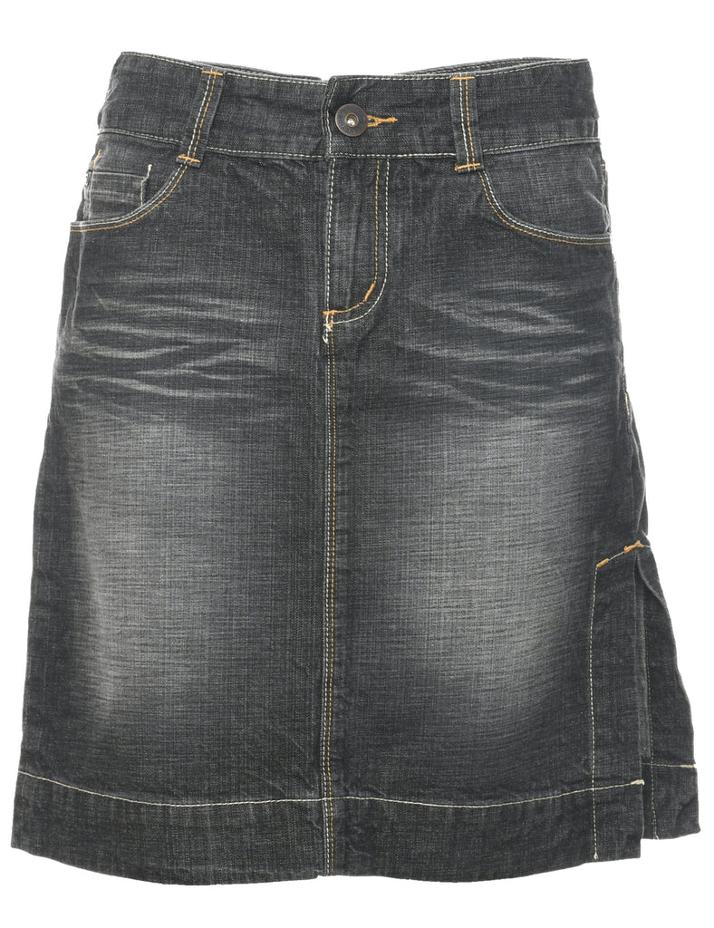 Y2K Stone Wash Denim A-line Skirt - M