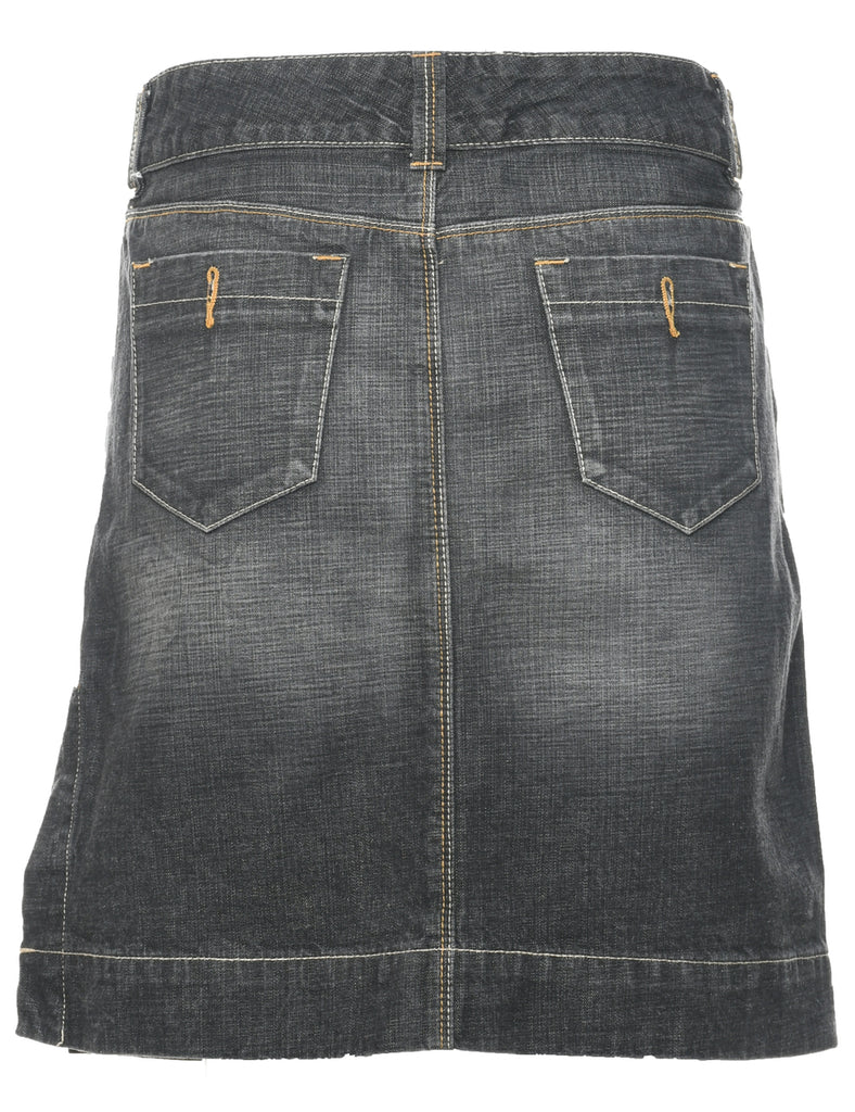 Y2K Stone Wash Denim A-line Skirt - M