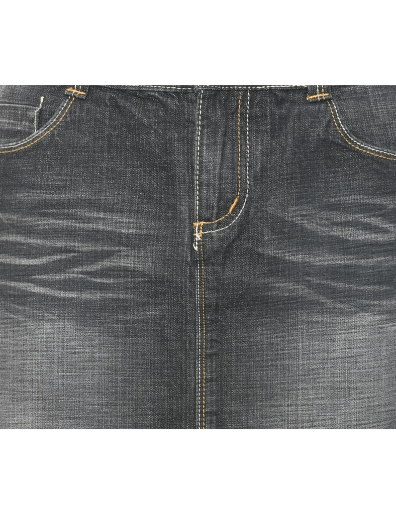 Y2K Stone Wash Denim A-line Skirt - M