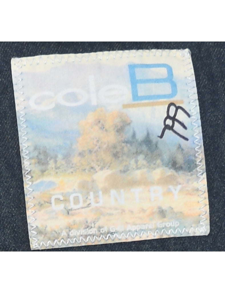 Y2K Stonewash Faux Fur Trim Denim Jacket - L