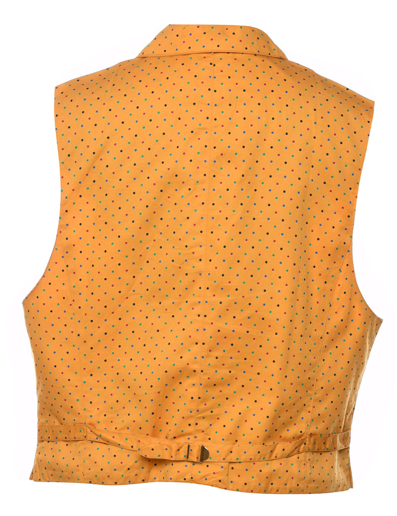 Yellow Polka Dot Design Waistcoat - L