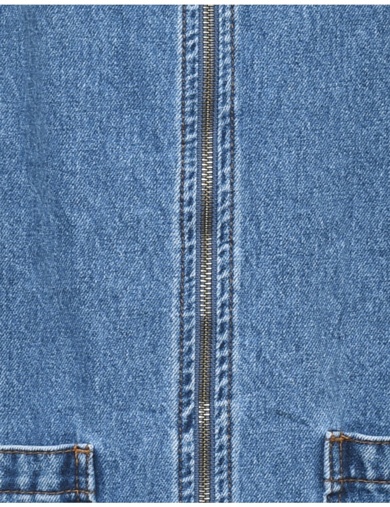 Zip Front Denim Dress - S