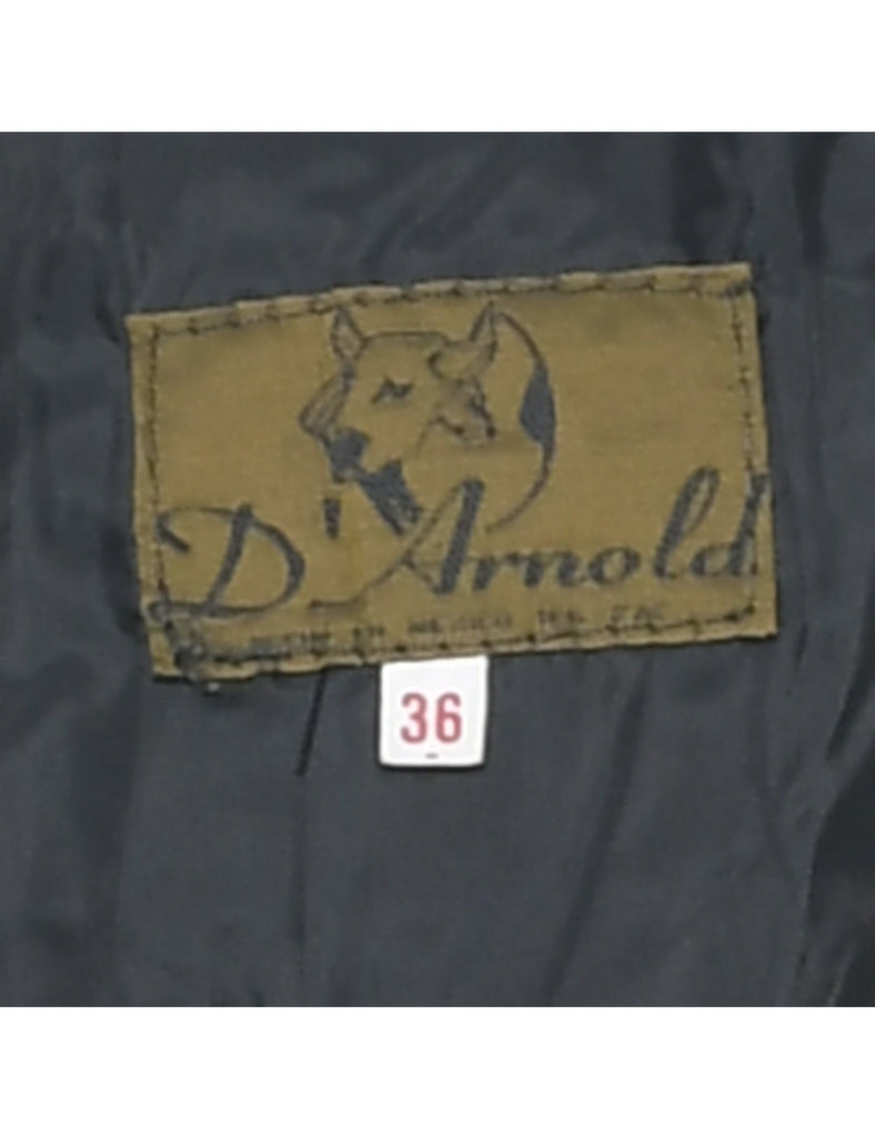 Zip Front Leather Jacket - L