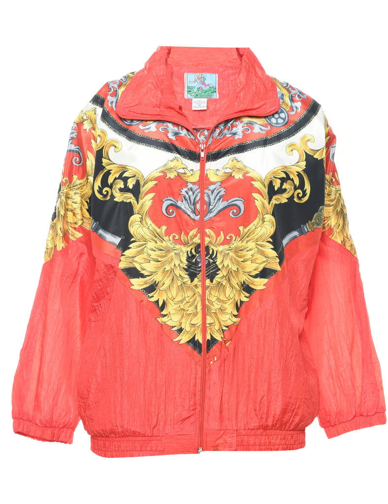 Zip Front Nylon Jacket - L