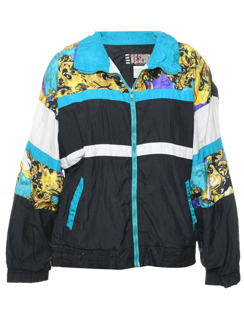 Zip Front Nylon Jacket - L