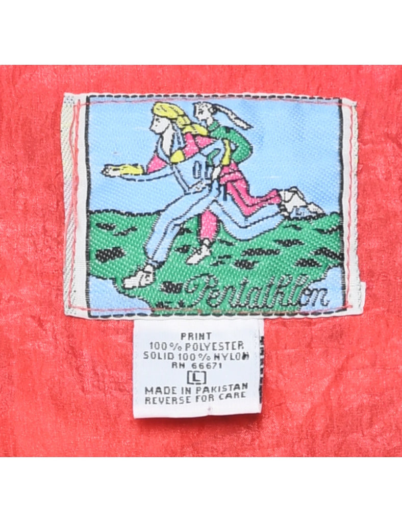 Zip Front Nylon Jacket - L