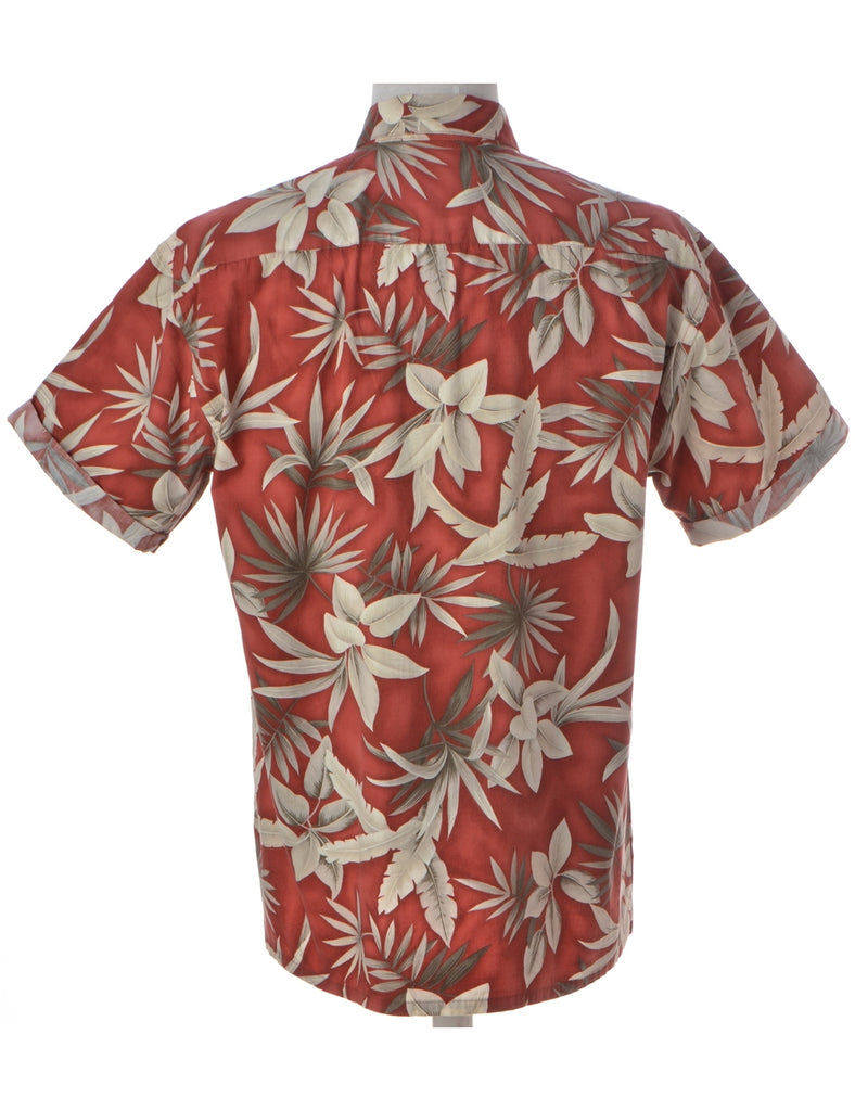 Beyond Retro Label Harvey Roll Sleeve Hawaiian Shirt Burgundy - Shirts - Beyond Retro