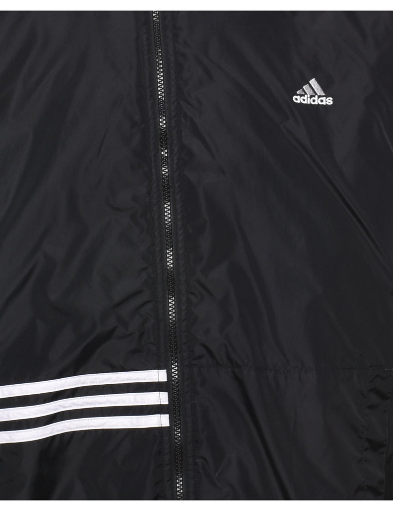 Adidas Black & White 1980s Nylon Jacket - S