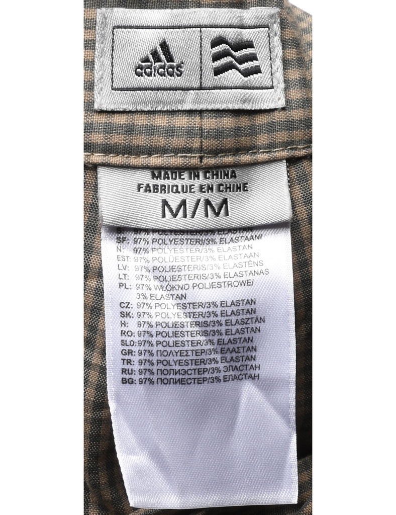 Adidas Checked Pattern Beige & Grey Suit Trousers - W33 L32