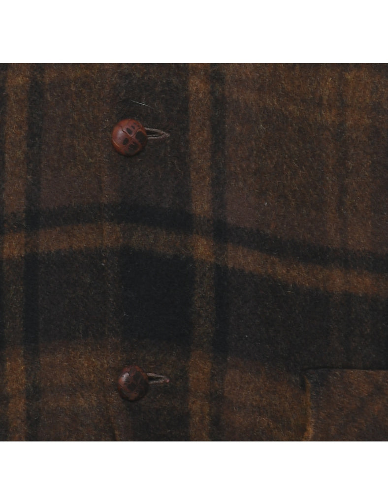 Brown & Black Checked Vintage Jacket - L