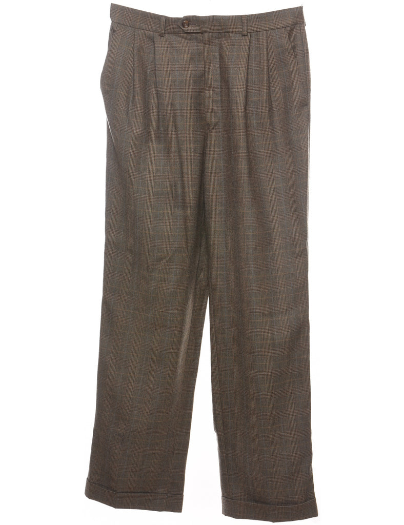 Dogtooth Checked Grey & Light Blue Trousers - W33 L32