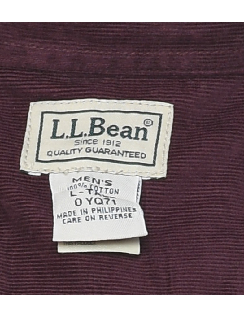 L.L. Bean Plum Classic Corduroy Shirt - L