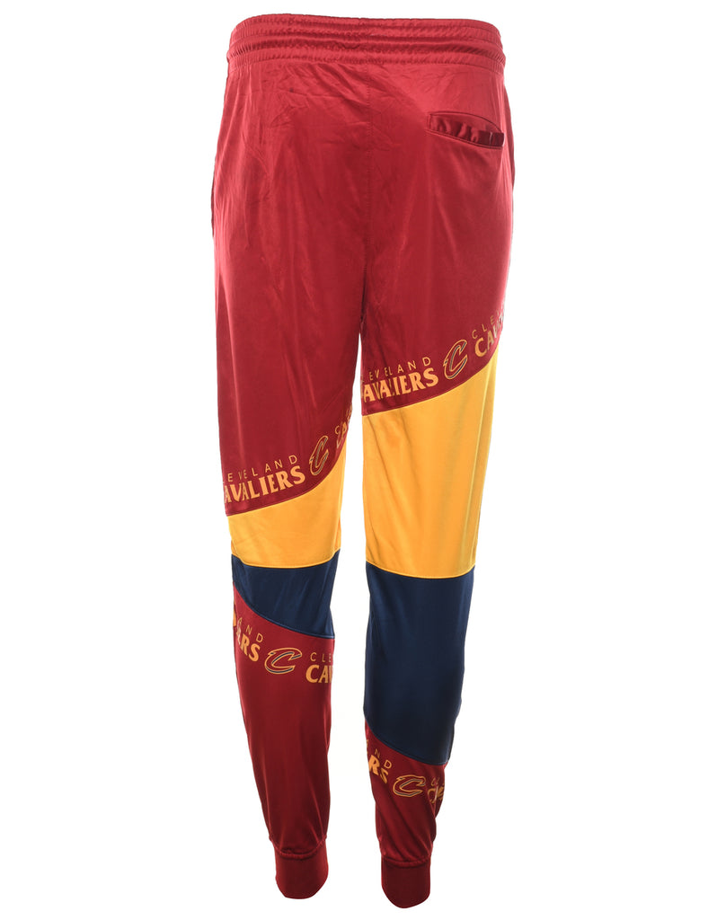 NBA Maroon, Black & Mustard Sporty Track Pants - W32 L29