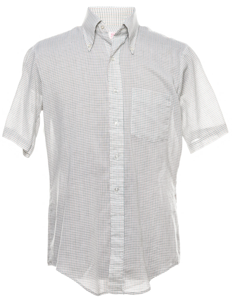 Off-White Short-Sleeve Checked Shirt - M
