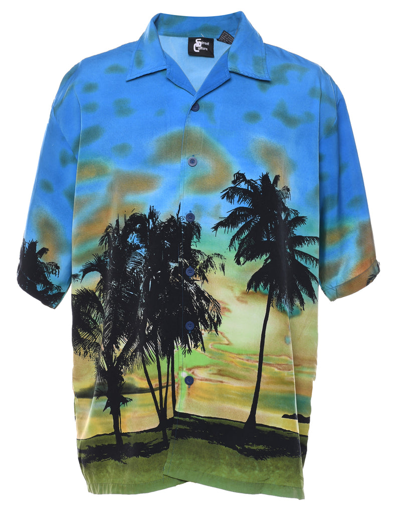 American Retro Hawaiian Banana Leaf Beach Men's Shirt – Harmony Gallery