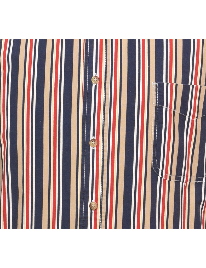 Striped Multi-Colour Short Sleeve Shirt - L
